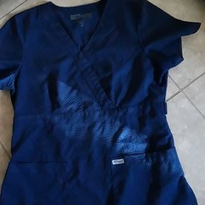 Greys Anatomy scrub Top and matching bottoms.